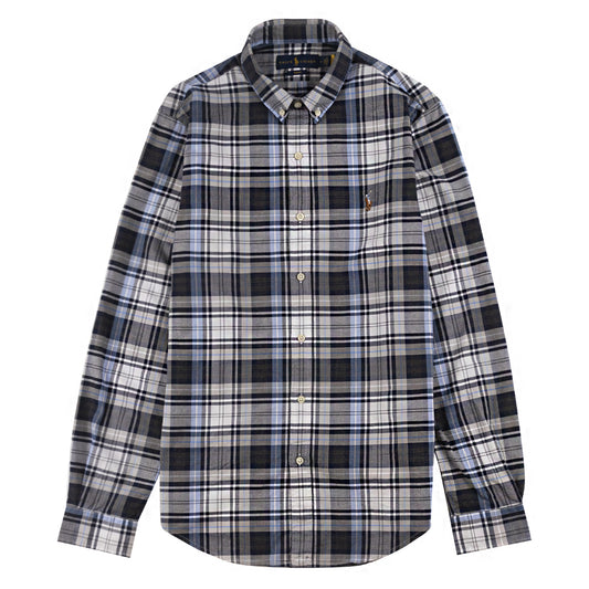 Polo Ralph Lauren L/S Classic Oxford Sports Shirt S/F Grey Heather / Blue - The Sporting Lodge