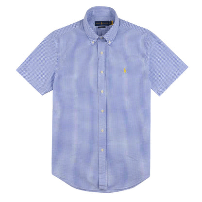 Polo Ralph Lauren Searsucker Check S/S Shirt Light Blue / White - The Sporting Lodge