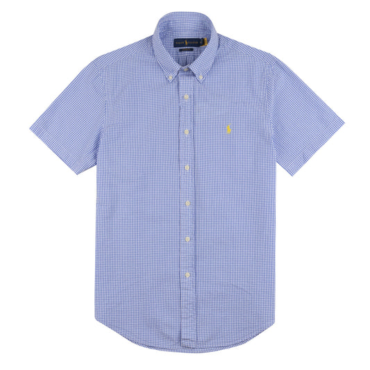 Polo Ralph Lauren Searsucker Check S/S Shirt Light Blue / White - The Sporting Lodge