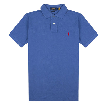 Polo Ralph Lauren Slim Fit Mesh Polo Shirt Dockside Blue Heather - The Sporting Lodge