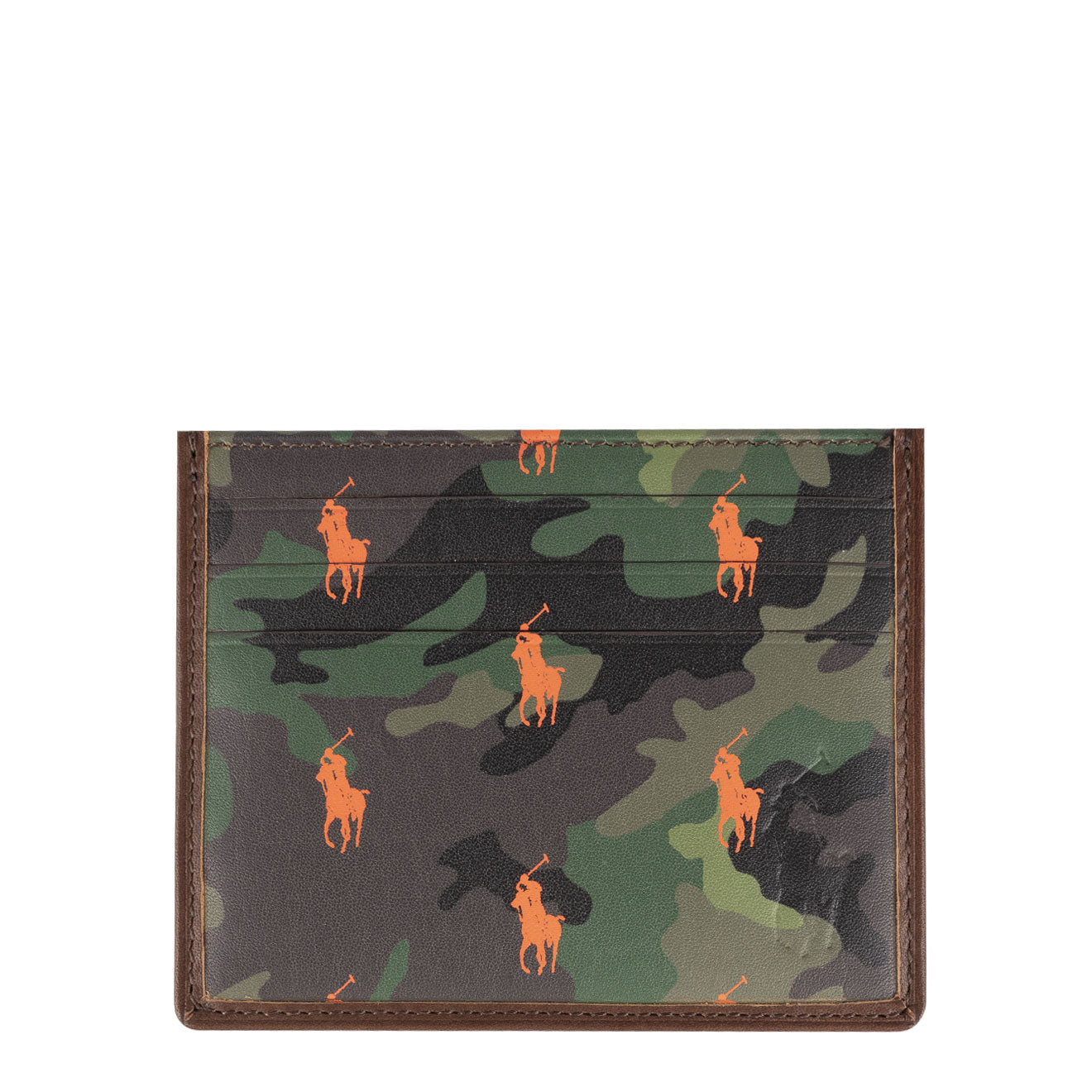 Polo Ralph Lauren Small Leather PP Card Case Camo / Brown - The Sporting Lodge