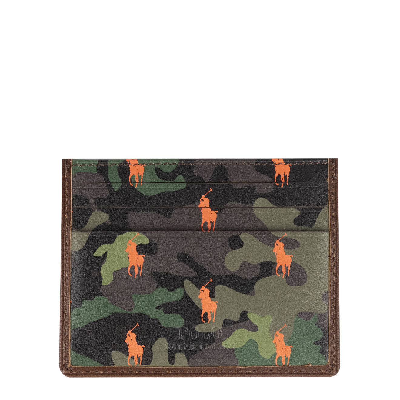 Polo Ralph Lauren Small Leather PP Card Case Camo / Brown - The Sporting Lodge