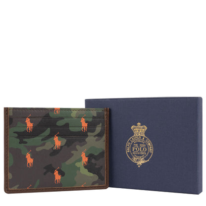 Polo Ralph Lauren Small Leather PP Card Case Camo / Brown - The Sporting Lodge