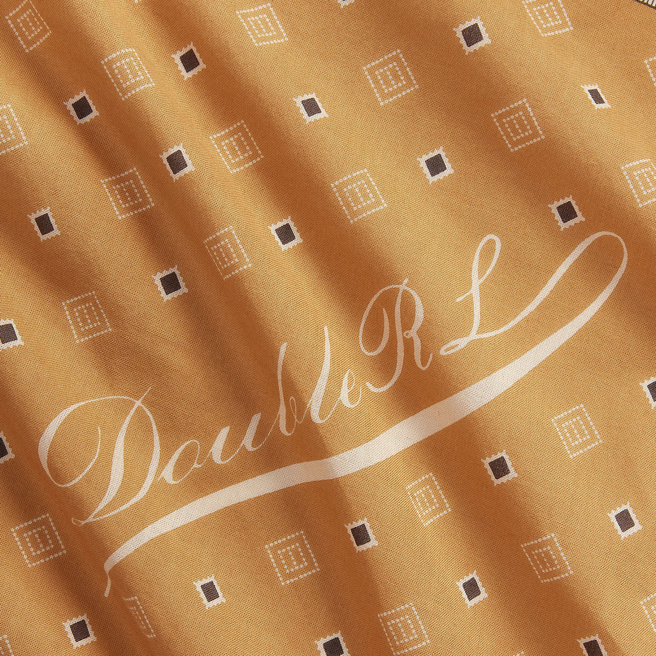 RRL by Ralph Lauren Diamond-Print Cotton Bandanna Golden Tan / Cream / Brown - The Sporting Lodge