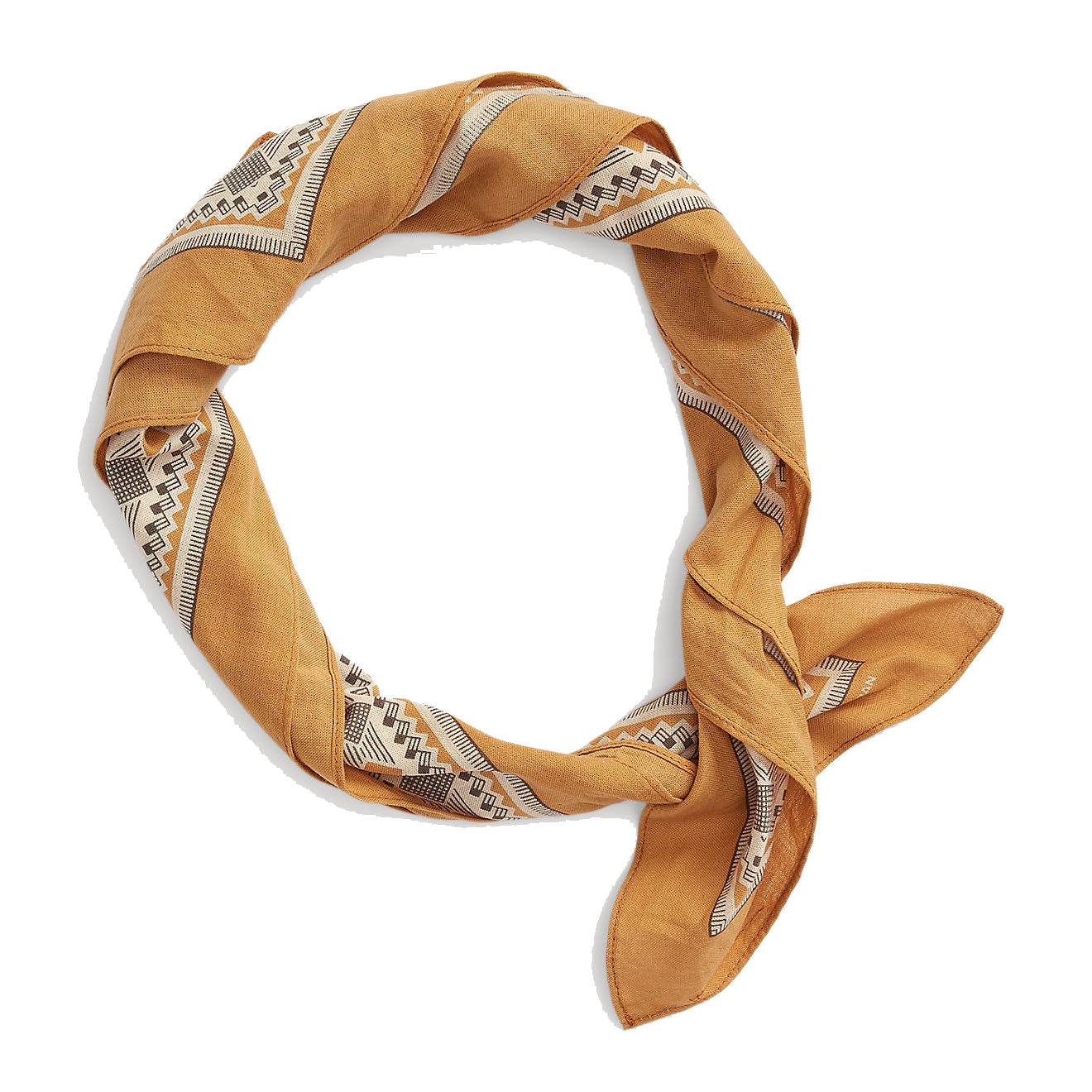 RRL by Ralph Lauren Diamond-Print Cotton Bandanna Golden Tan / Cream / Brown - The Sporting Lodge