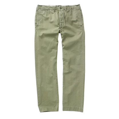 RRL by Ralph Lauren Officers Flat Pant Chino Olive - The Sporting Lodge