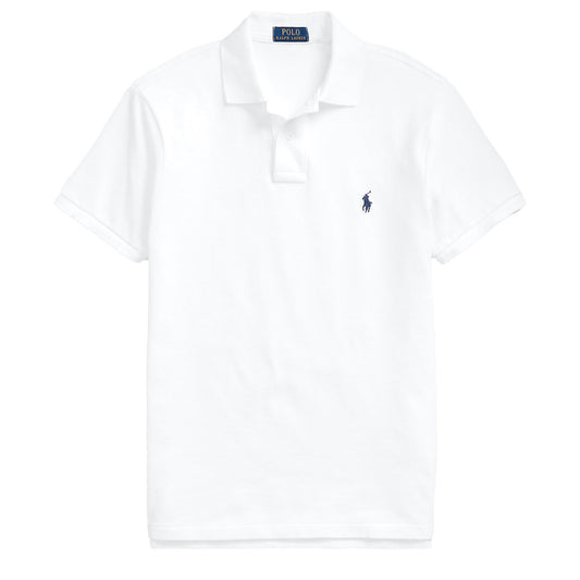 Polo Ralph Lauren Custom Slim Fit Mesh Polo White - The Sporting Lodge