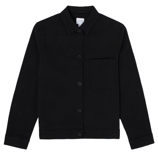 Sunspel Womens Chore Jacket Black - The Sporting Lodge