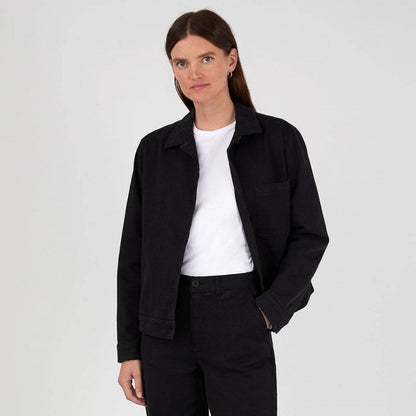 Sunspel Womens Chore Jacket Black - The Sporting Lodge