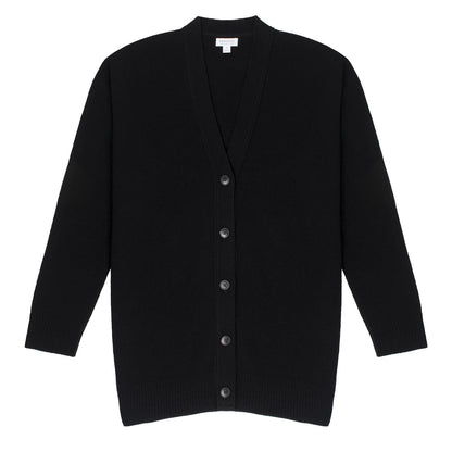 Sunspel Womens Lambswool Cardigan Black - The Sporting Lodge