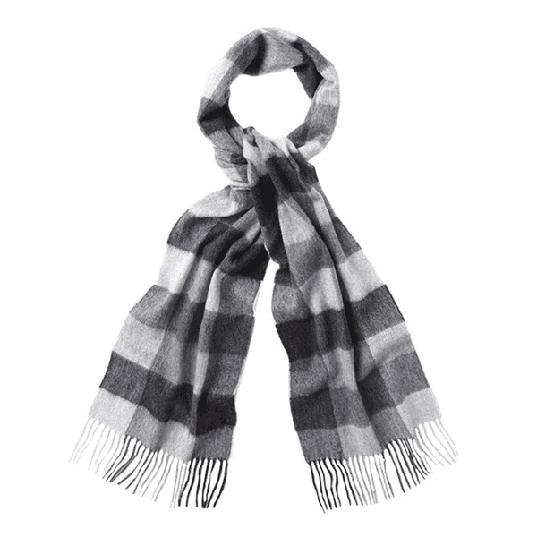 Barbour Large Tattersall Scarf Charcoal - The Sporting Lodge